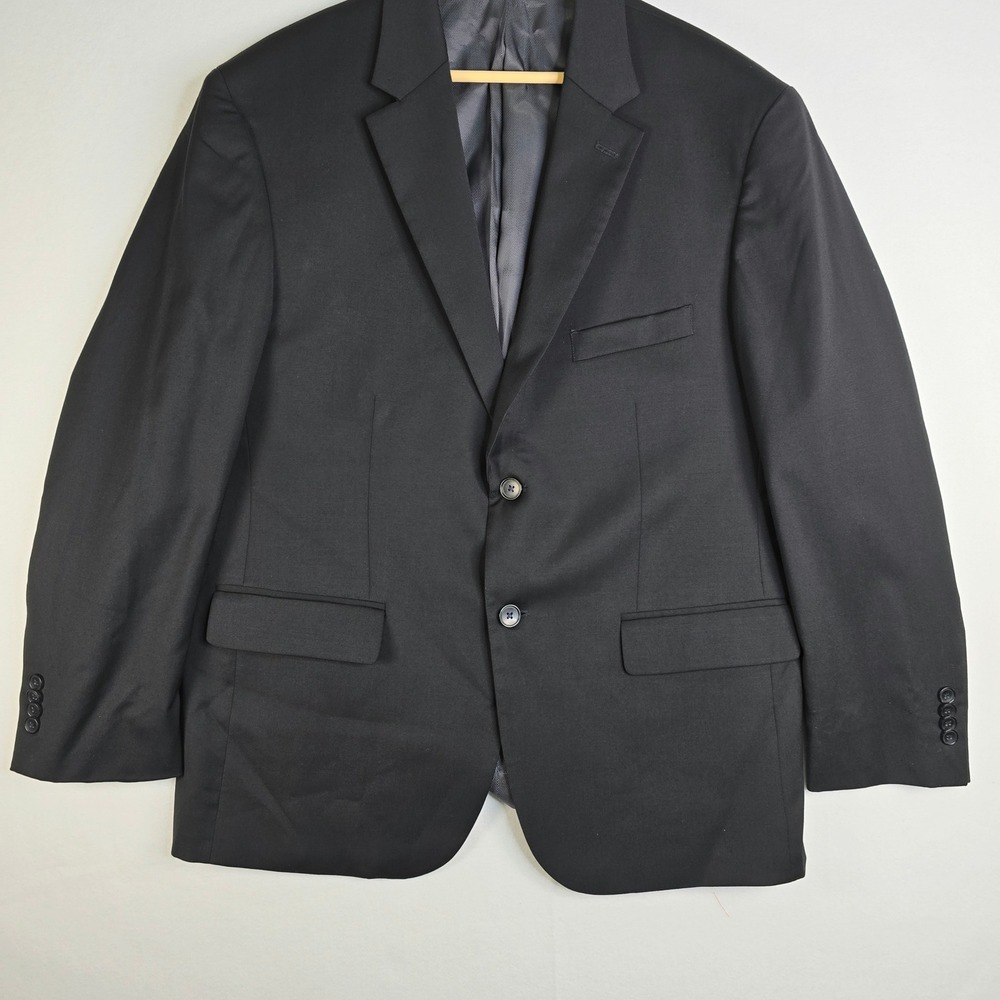 Awearness Kenneth Cole Mens Black Two Button Blazer Suit Jacket Size 44R